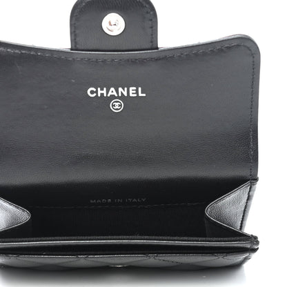Chanel Lambskin Quilted Flap Card Holder Wallet So Black 4 of 4