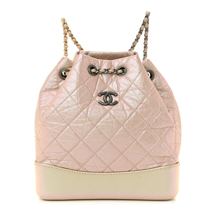 Chanel Iridescent Lambskin Calfskin Small Quilted Gabrielle Backpack Light Pink 1 of 11