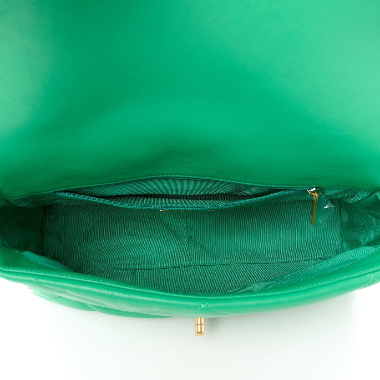 Lambskin Quilted Large Chanel 19 Flap Green
