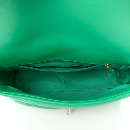 Chanel Lambskin Quilted Large Chanel 19 Flap Green 5 of 11