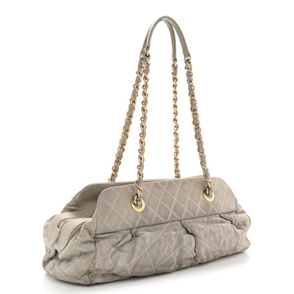 Chanel Iridescent Calfskin Chic Quilt Bowling Bag Grey 3 of 13