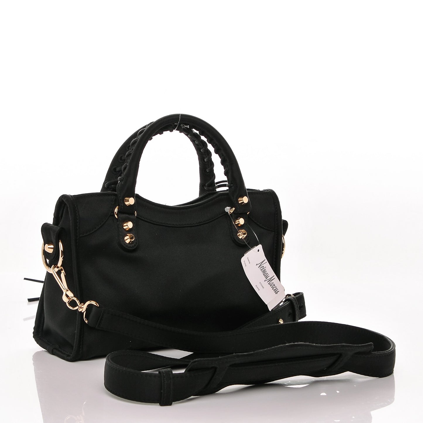 Satin Classic Gold Hardware Mini City Black