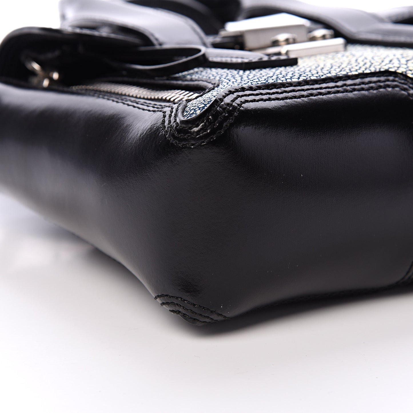3.1 Smooth Calfskin Stingray Pashli Small Satchel Black