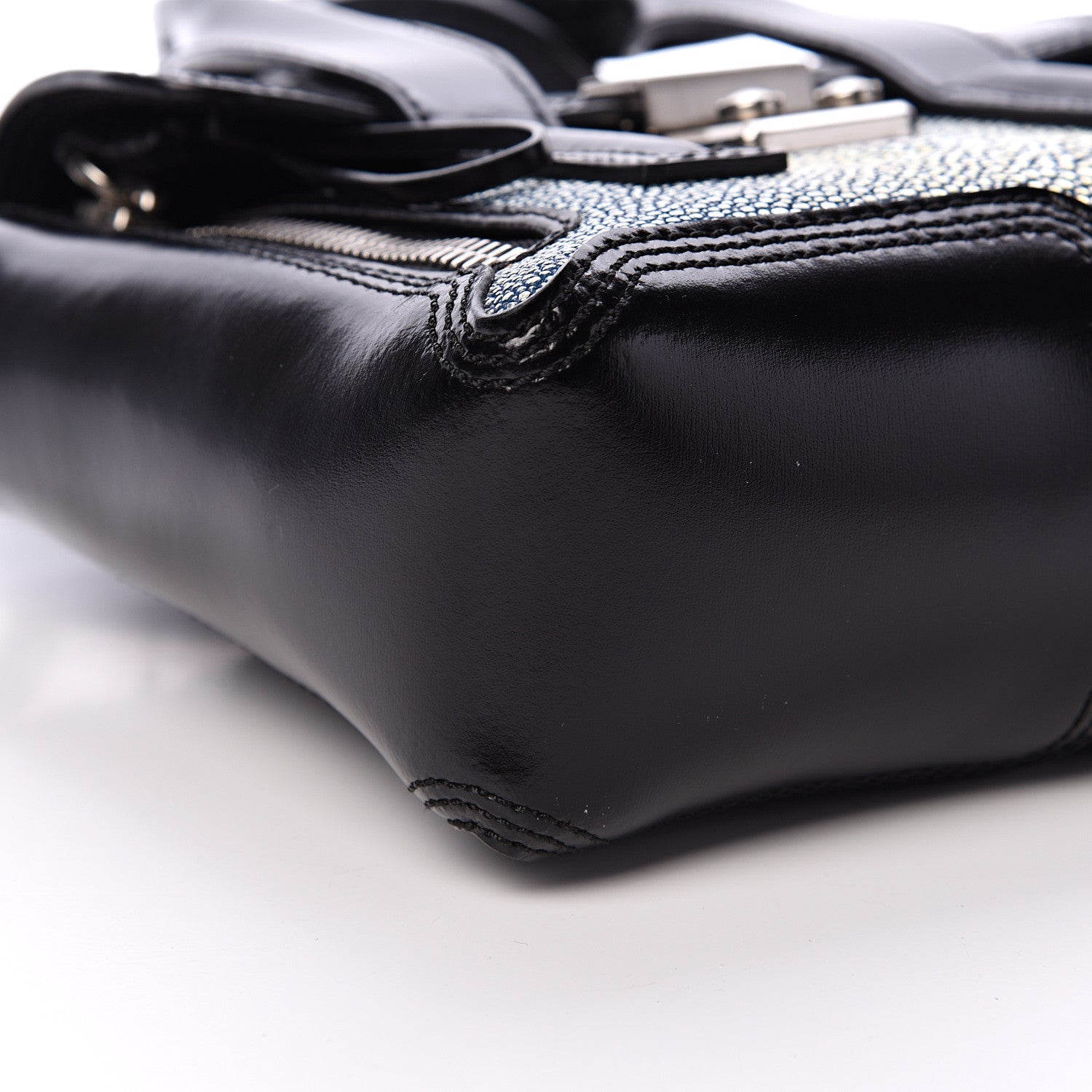 3.1 Phillip Lim 3.1 Smooth Calfskin Stingray Pashli Small Satchel Black 8 of 9