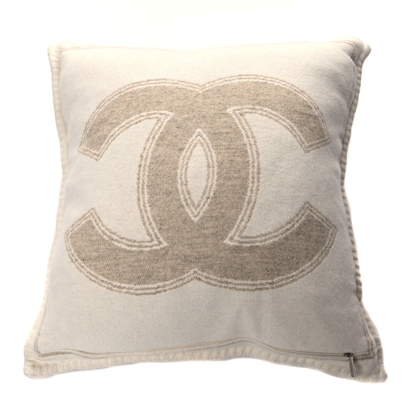 Merino Wool Cashmere CC Pillow Beige Off White