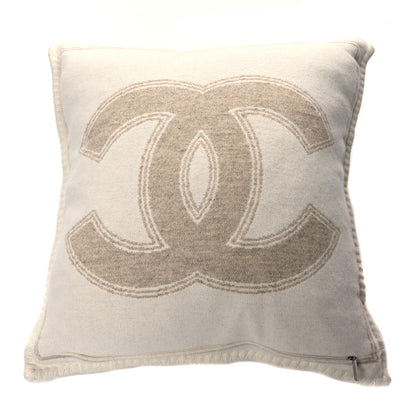 Chanel Merino Wool Cashmere CC Pillow Beige Off White 1 of 3