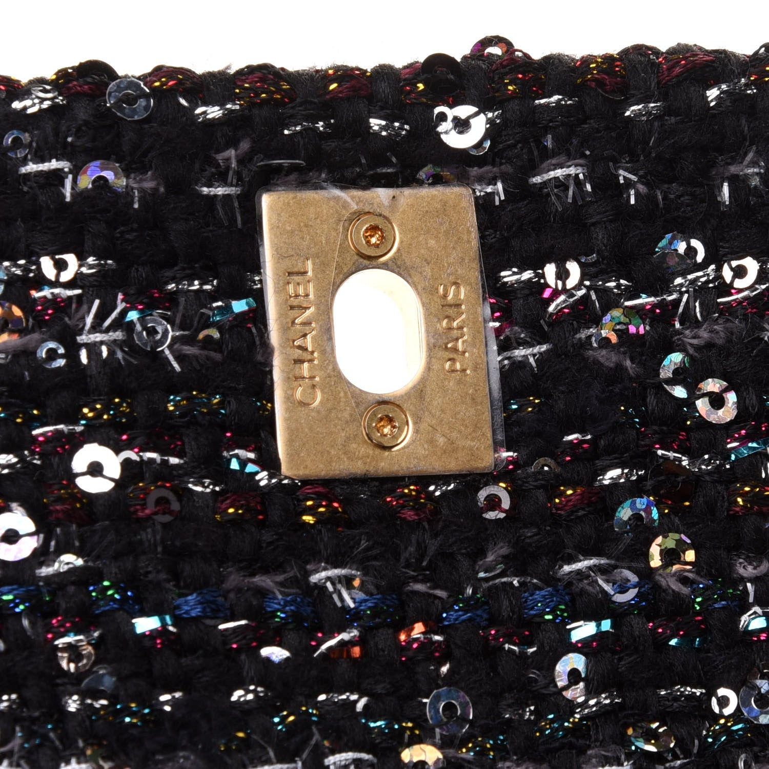 Chanel Tweed Sequin Mini Coco Handle Flap Black 10 of 11