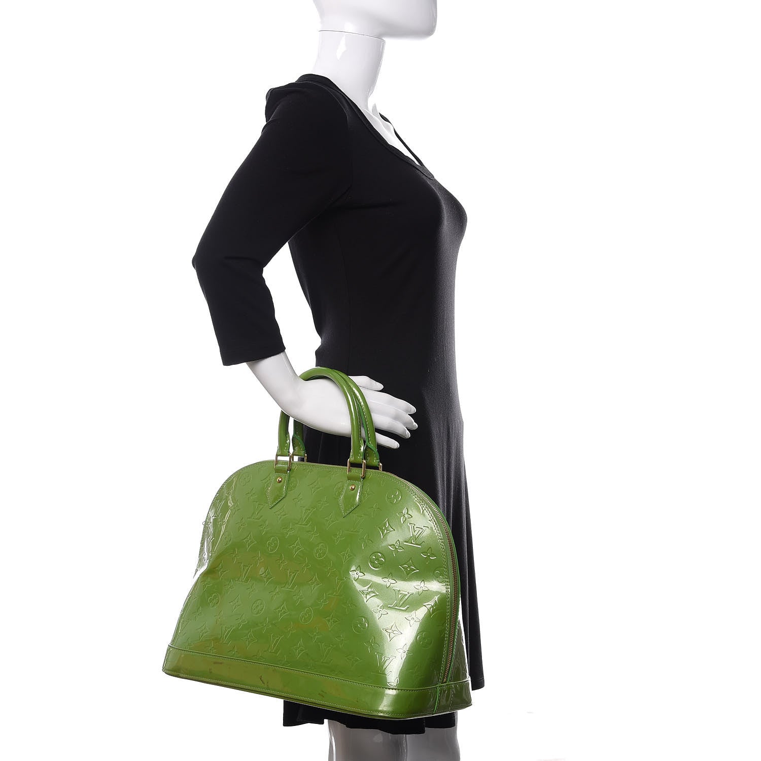 Louis Vuitton Vernis Alma GM Vert Tonic 2 of 15