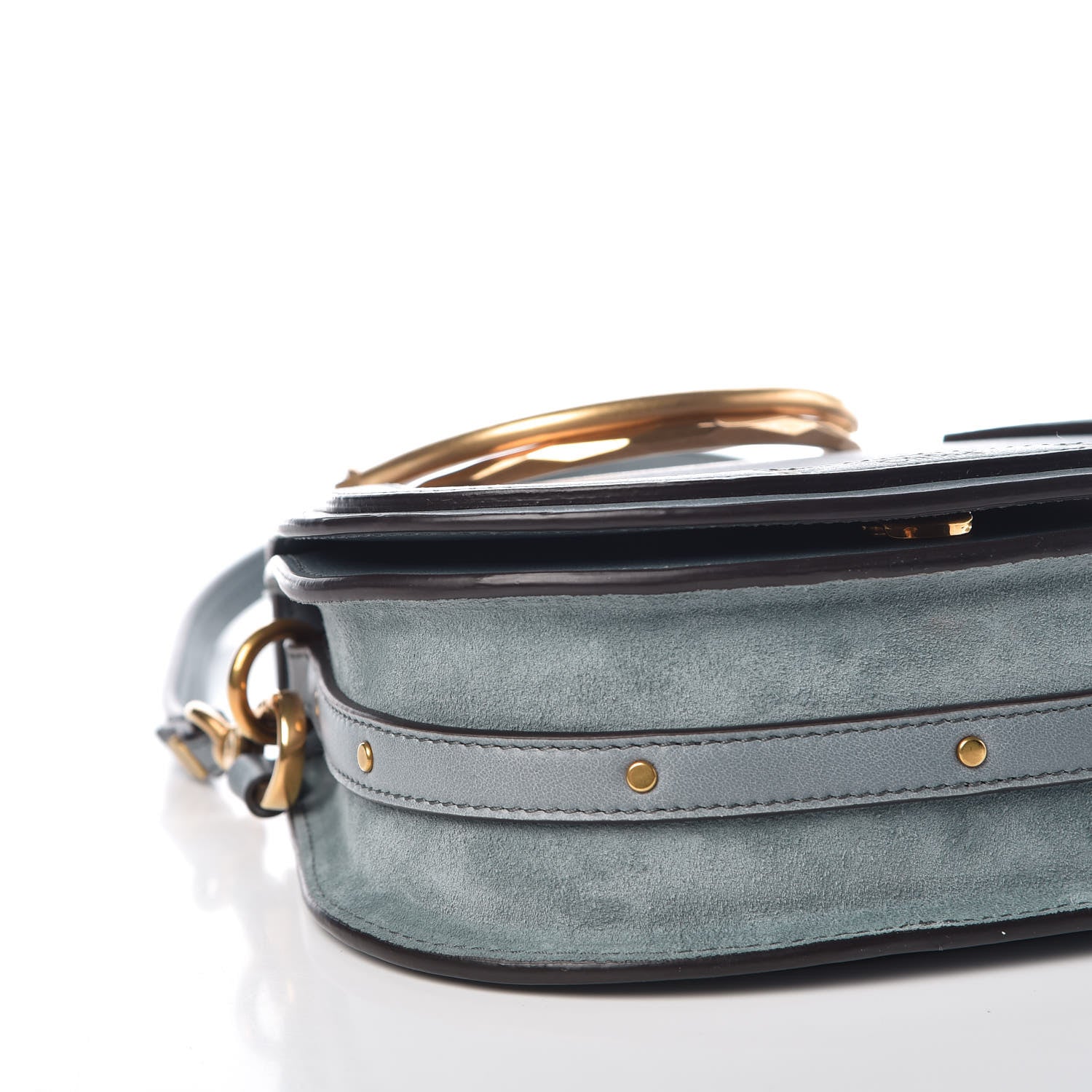 Chloe Calfskin Suede Small Nile Bracelet Bag Cloudy Blue 9 of 10