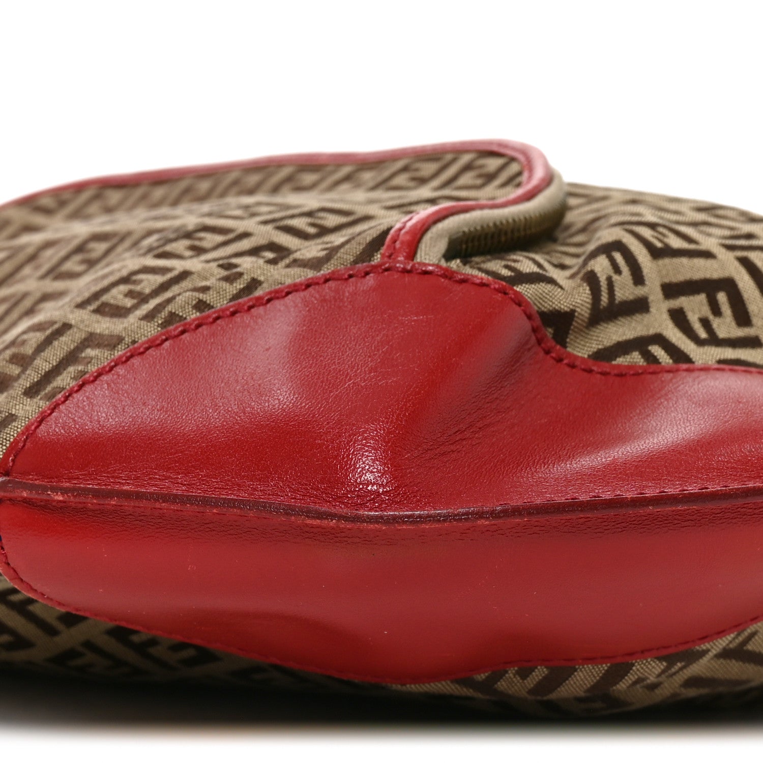 Fendi Zucchino Cuoio Chef Hobo Mogano Panna Rosso 10 of 10