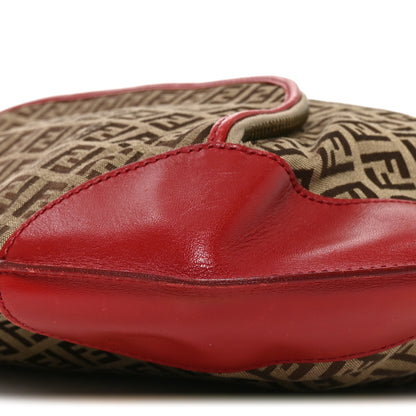 Fendi Zucchino Cuoio Chef Hobo Mogano Panna Rosso 10 of 10