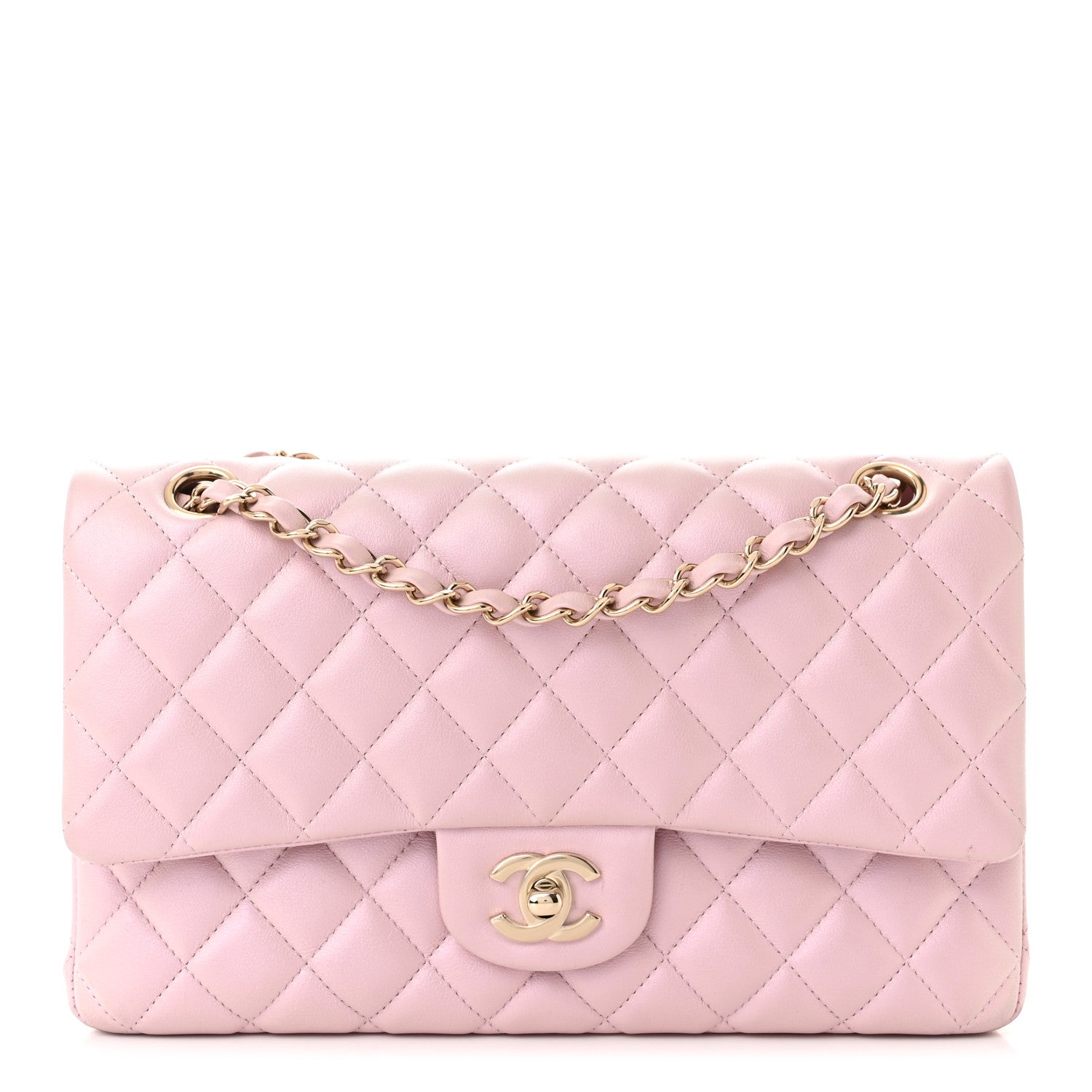 Chanel Lambskin Quilted Medium Double Flap Light Pink 1 of 11