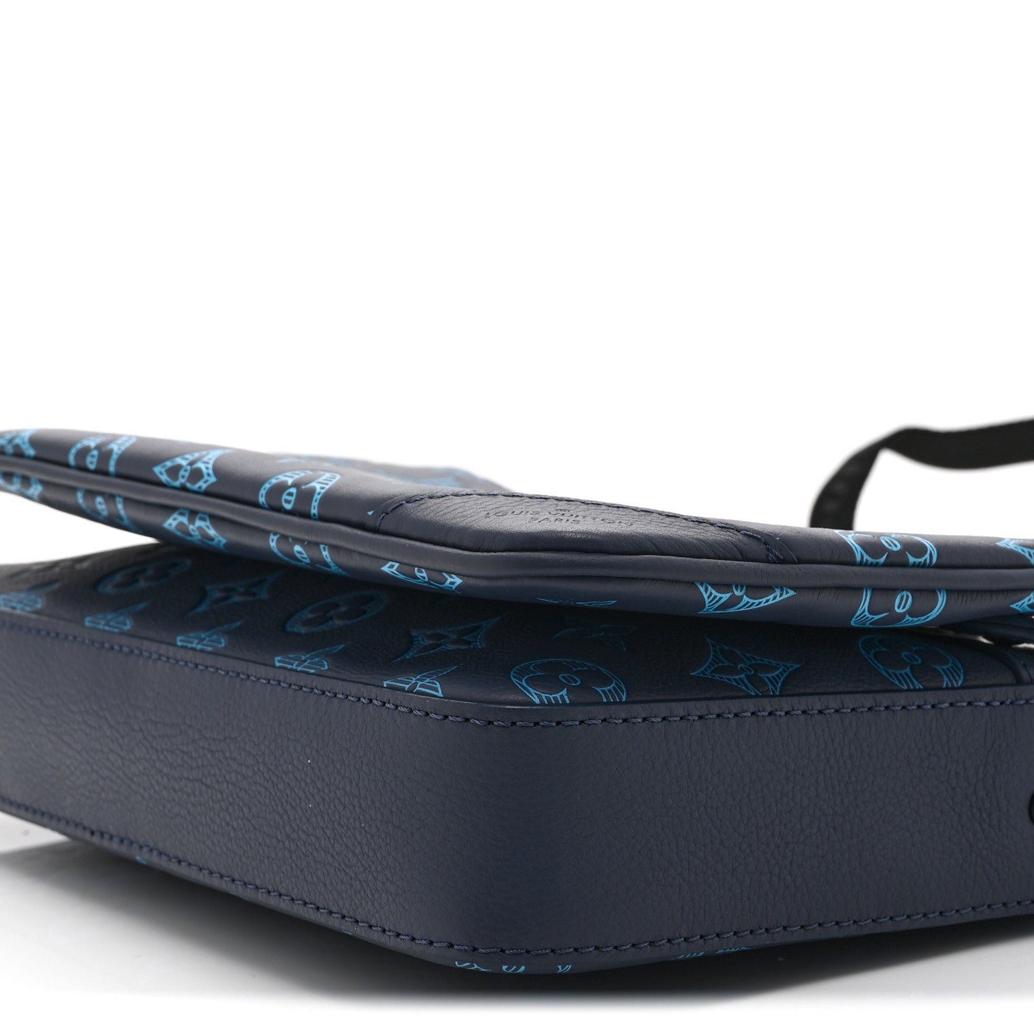 Louis Vuitton Calfskin Monogram Shadow Trio Messenger Navy River Blue 10 of 11