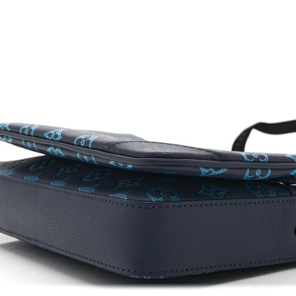 Louis Vuitton Calfskin Monogram Shadow Trio Messenger Navy River Blue 10 of 11