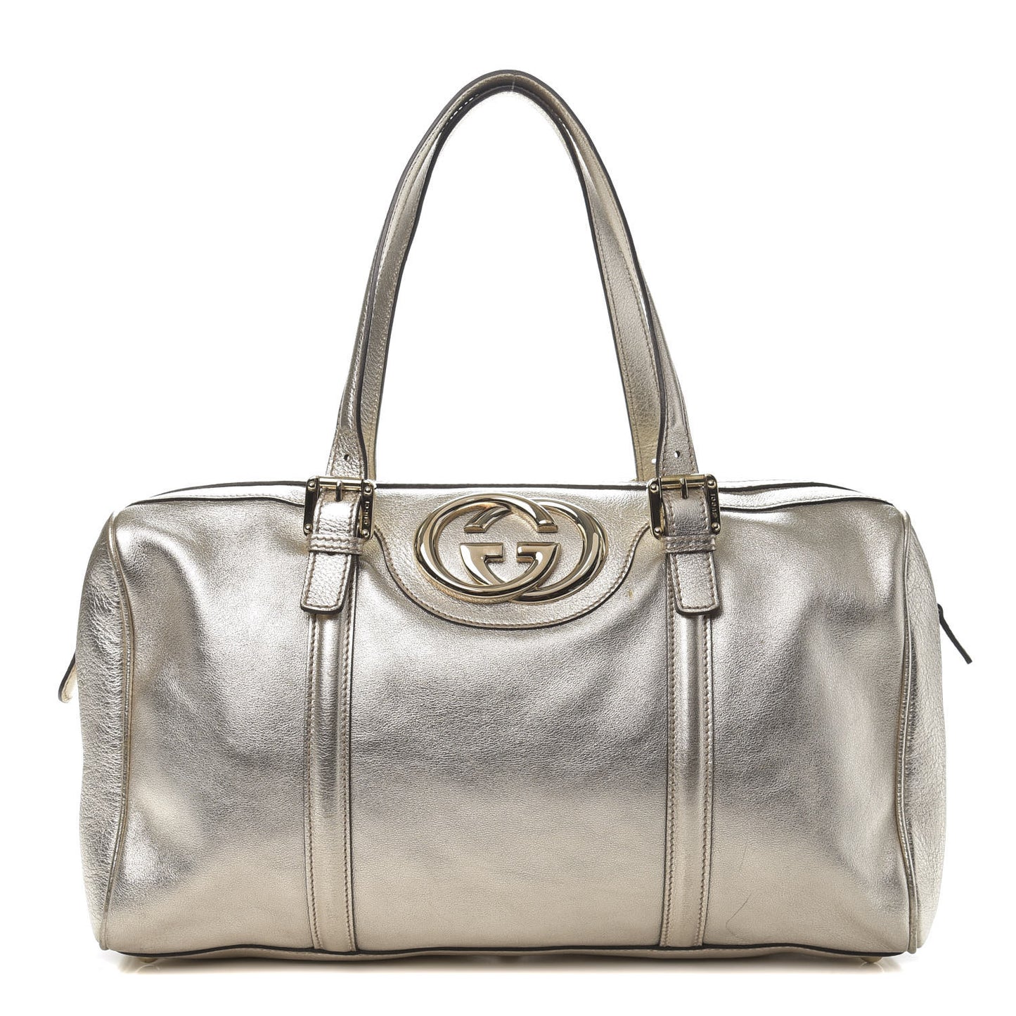 Metallic Calfskin Medium Britt Boston Gold
