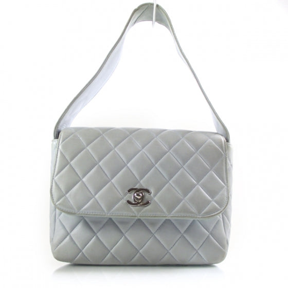 Chanel Lambskin Quilted Flap Shoulder Bag Blue 1 of 12