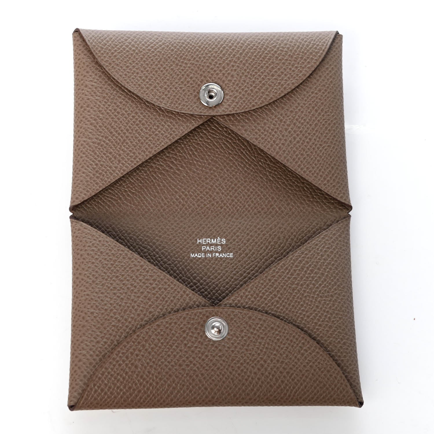 Hermes Epsom Calvi Card Case Etoupe 5 of 8
