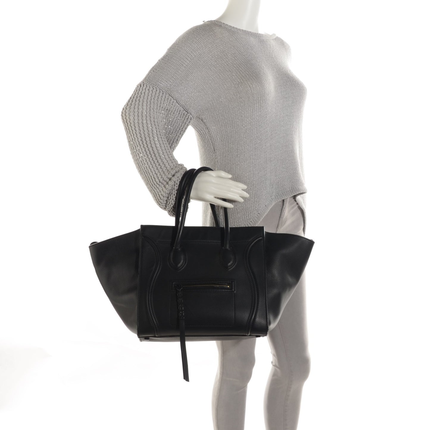 Supple Calfskin Medium Phantom Luggage Black