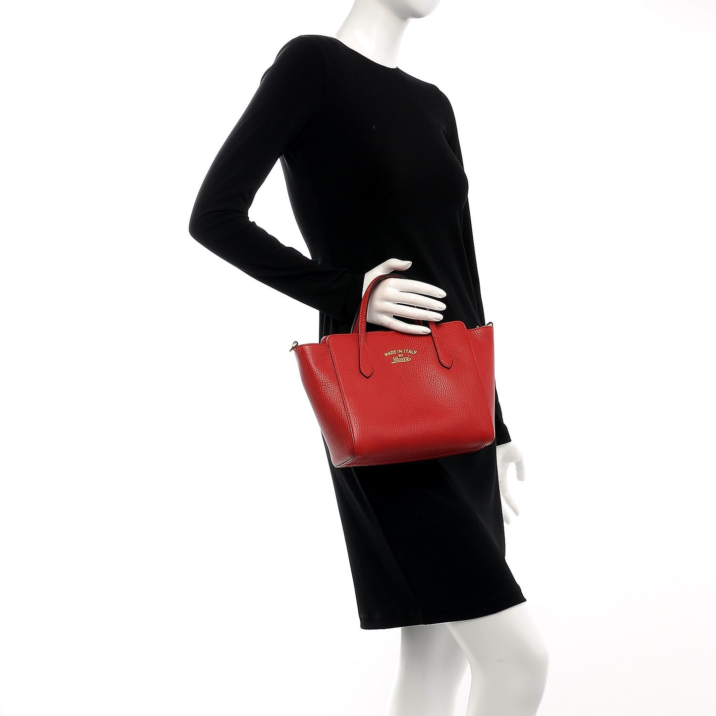 Dollar Calfskin MIni Swing Top Handle Bag Tabasco