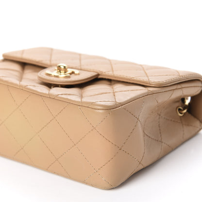 Chanel Lambskin Quilted Mini Square Flap Beige 7 of 11