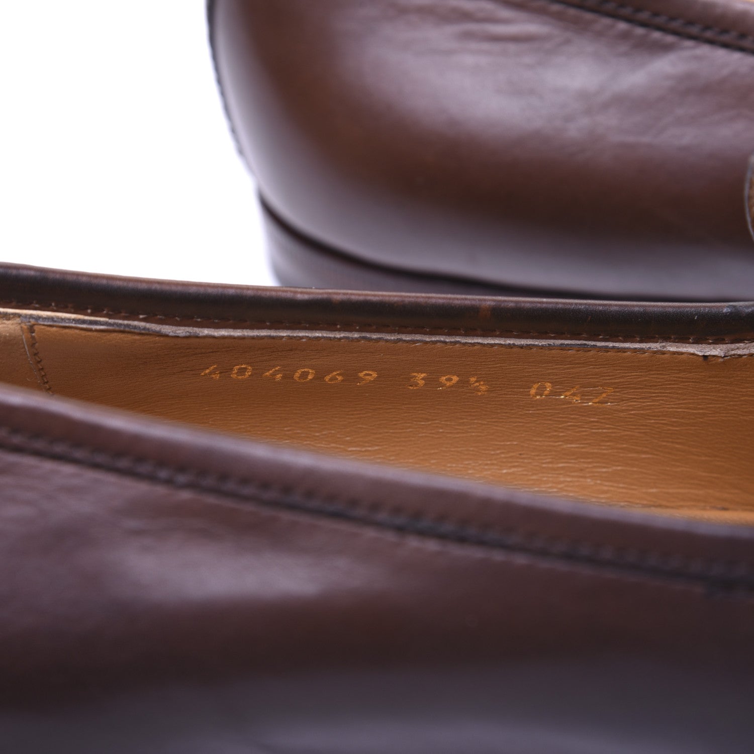 Gucci Calfskin Womens Jordaan Loafers 39.5 Fondente Brown 9 of 18