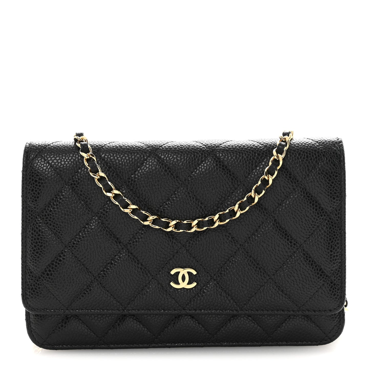 Caviar Quilted Wallet On Chain WOC Black