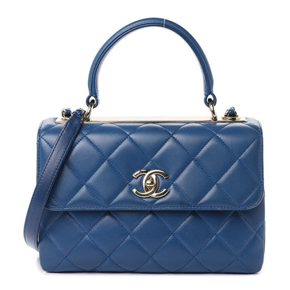 Chanel Lambskin Quilted Small Trendy CC Dual Handle Flap Bag Blue 1 of 17