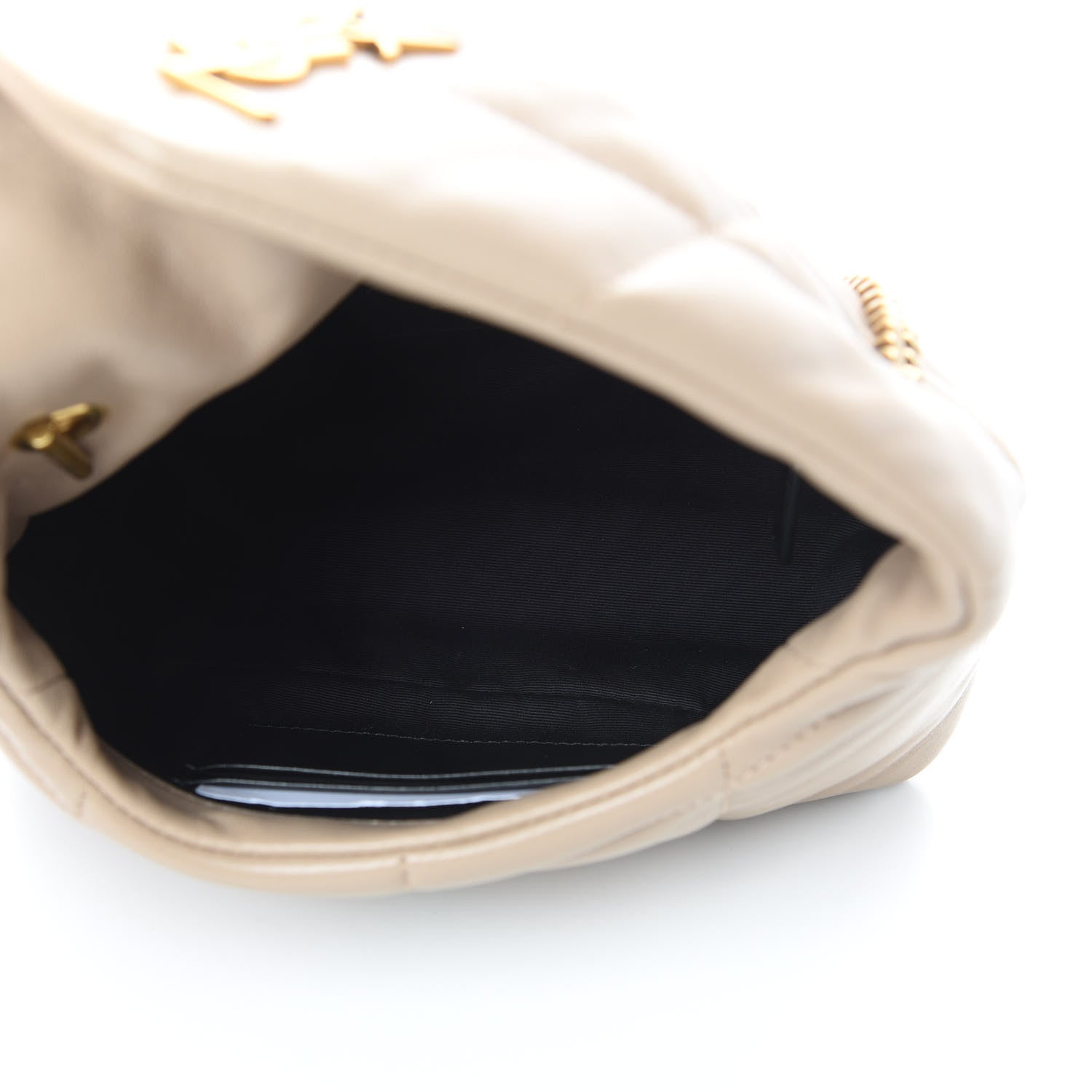 Saint Laurent Lambskin Quilted Toy Loulou Puffer Monogram Chain Satchel Nude Powder 5 of 10