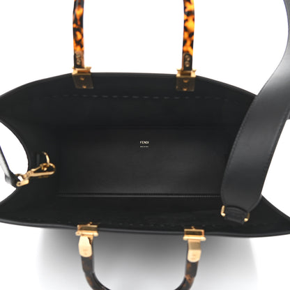 Fendi Vitello King Plexiglass Medium Fendi Sunshine Shopper Tote Black 4 of 11