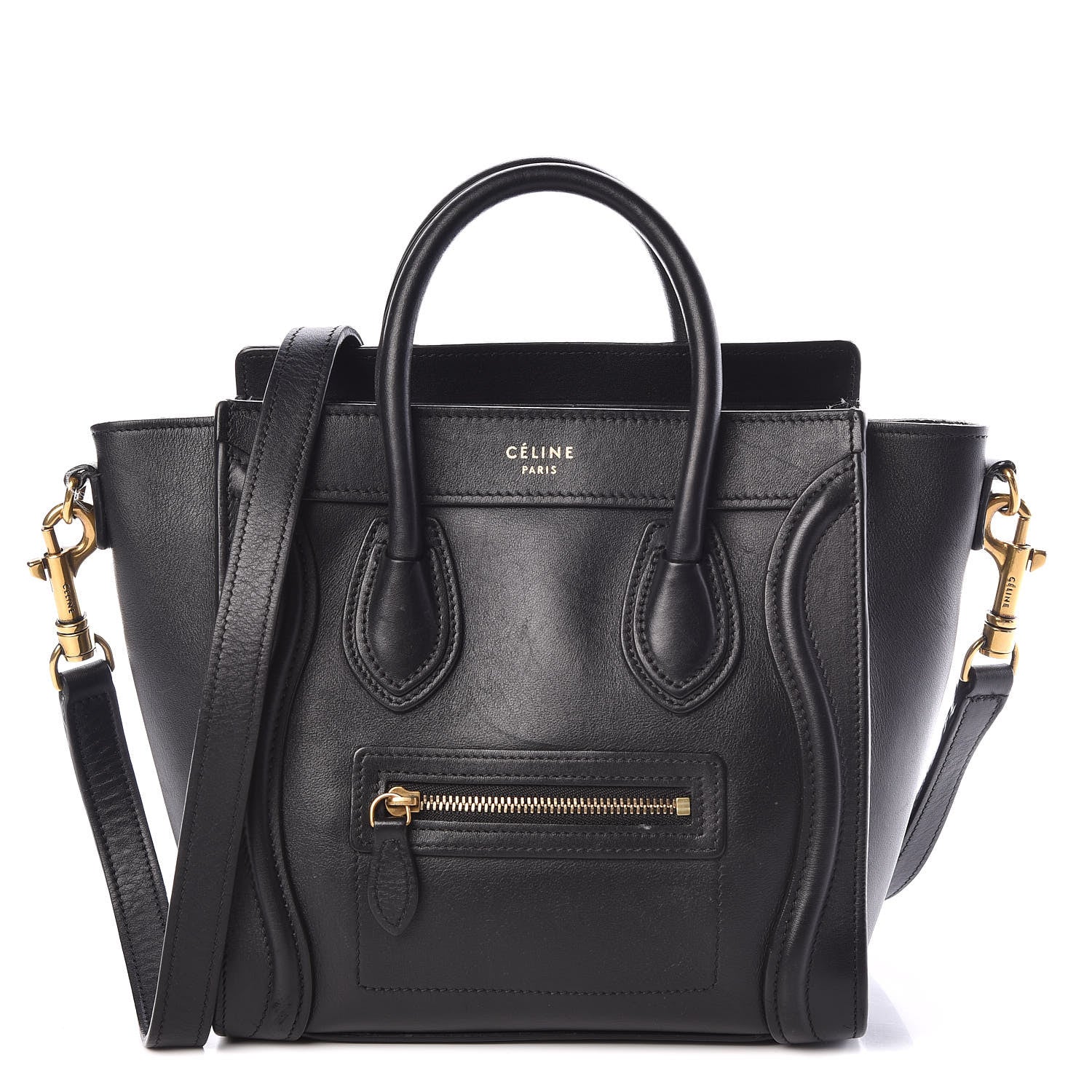 Celine Smooth Calfskin Nano Luggage Black 1 of 12