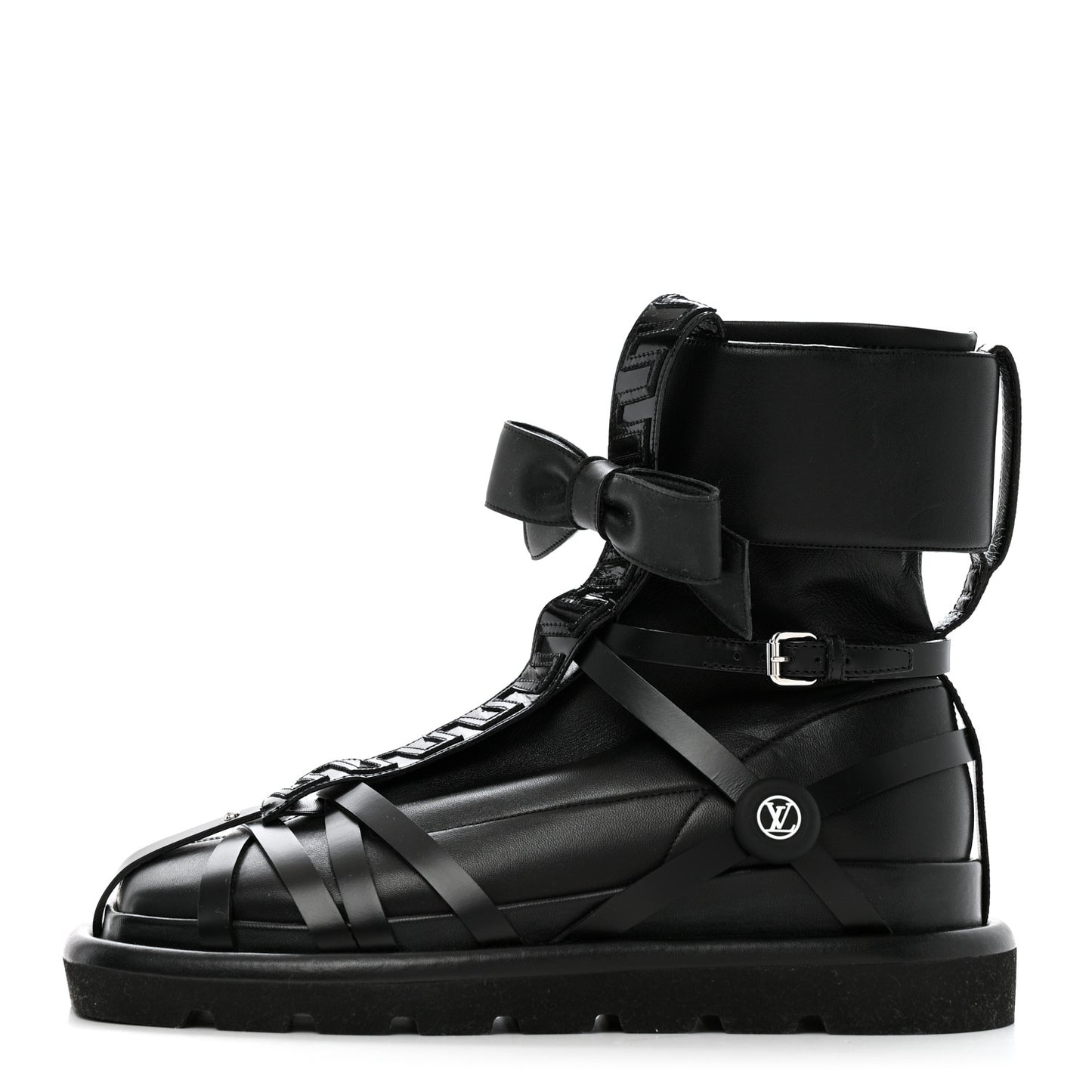 X FORNASETTI Lambskin Calfskin Square Pillow Flat Ankle Boots 38 Black