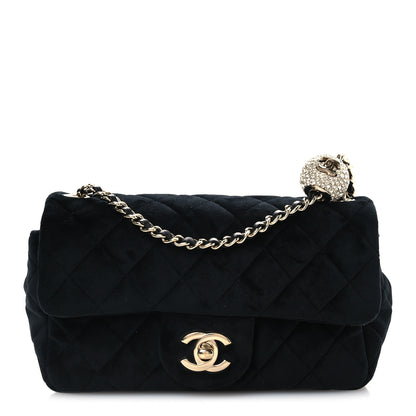 Chanel Velvet Quilted Mini Rectangular Pearl Crush Flap Black 1 of 13