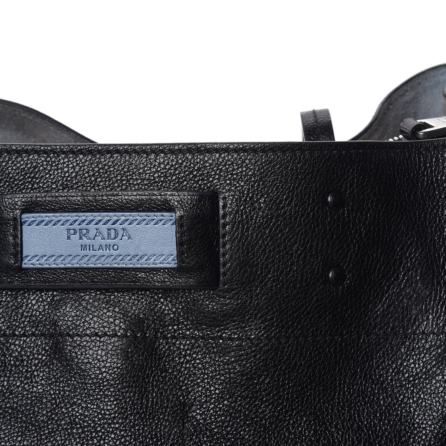 Glace Calfskin Etiquette Fringe Shoulder Bag Black Astrale
