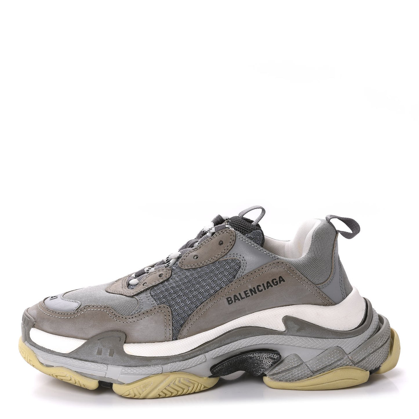 Fabric Mesh Mens Triple S Sneakers 41 Beige Bleu Gray