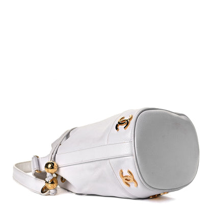 Chanel Caviar Drawstring Bucket Bag White 4 of 17
