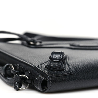 Balenciaga Grained Calfskin Neo Classic Black Hardware Zip Around Crossbody Black 8 of 9