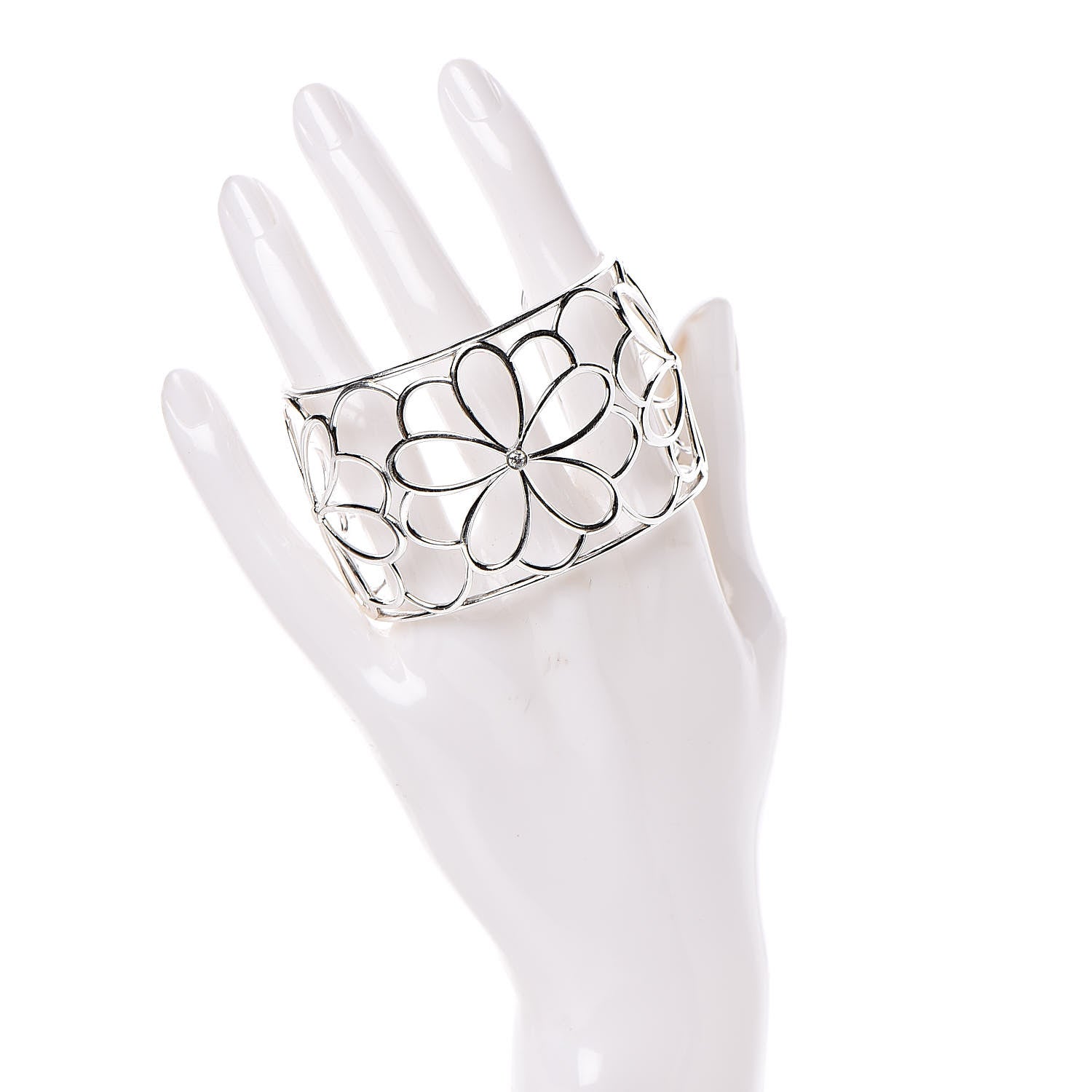 Tiffany Sterling Silver Diamond Garden Cuff Bracelet 2 of 5