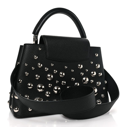 Louis Vuitton LV X YK Taurillon Brass Metal Dots Capucine MM Black 3 of 8