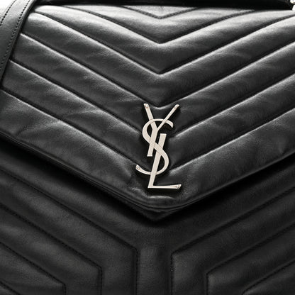 Saint Laurent Calfskin Y Quilted Monogram Large Loulou Chain Satchel Black 8 of 14