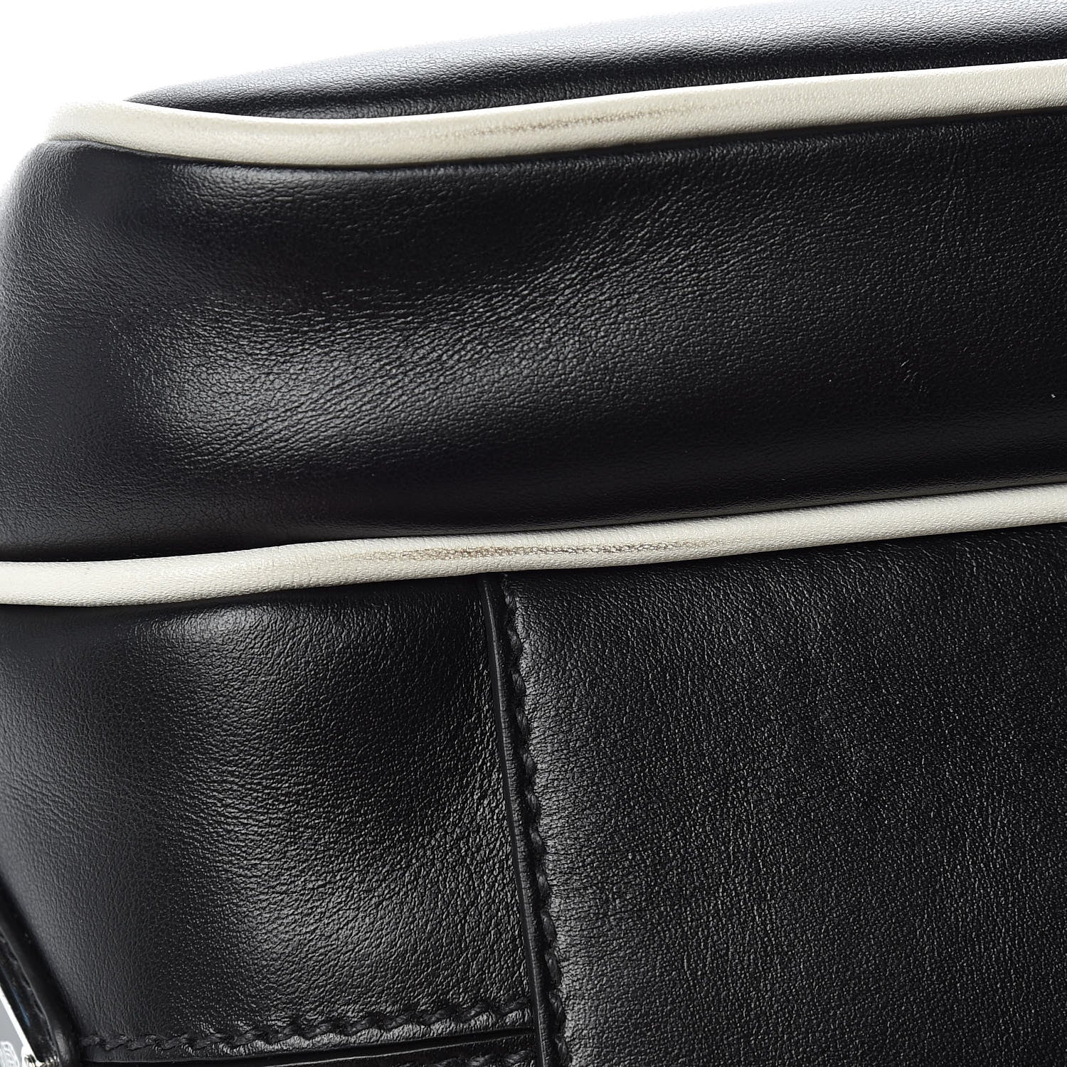 Prada Vitello Bi-Color Crossbody Black Talco 11 of 14
