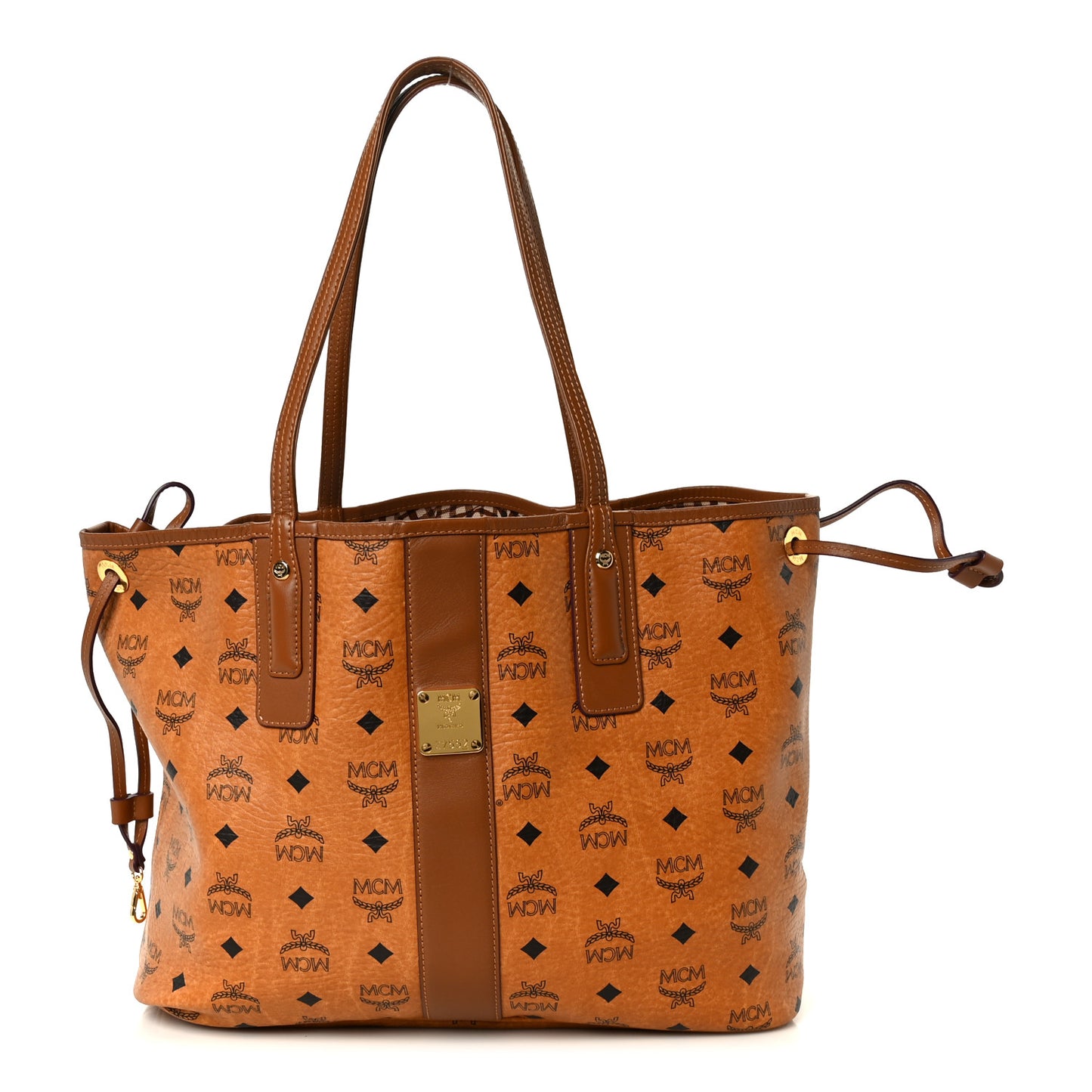 Visetos Medium Liz Reversible Shopper Tote Cognac