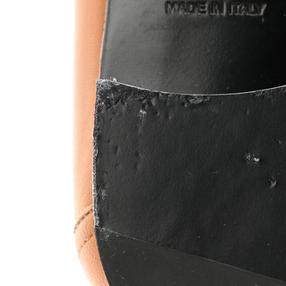 Hermes Goatskin Womens Paris Loafers 37.5 Naturel Black 12 of 13