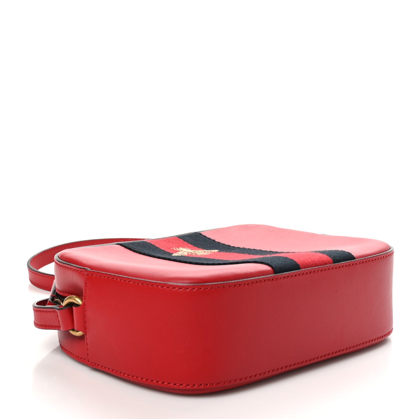 Calfskin Web Small Webby Bee Shoulder Bag Red