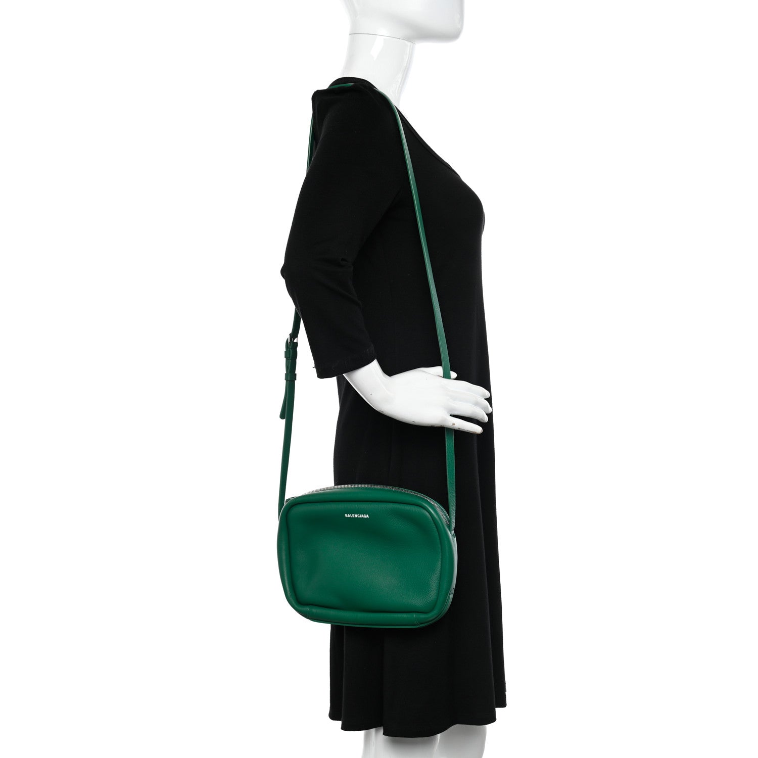 Balenciaga Calfskin Logo S Everyday Camera Bag Green 2 of 9