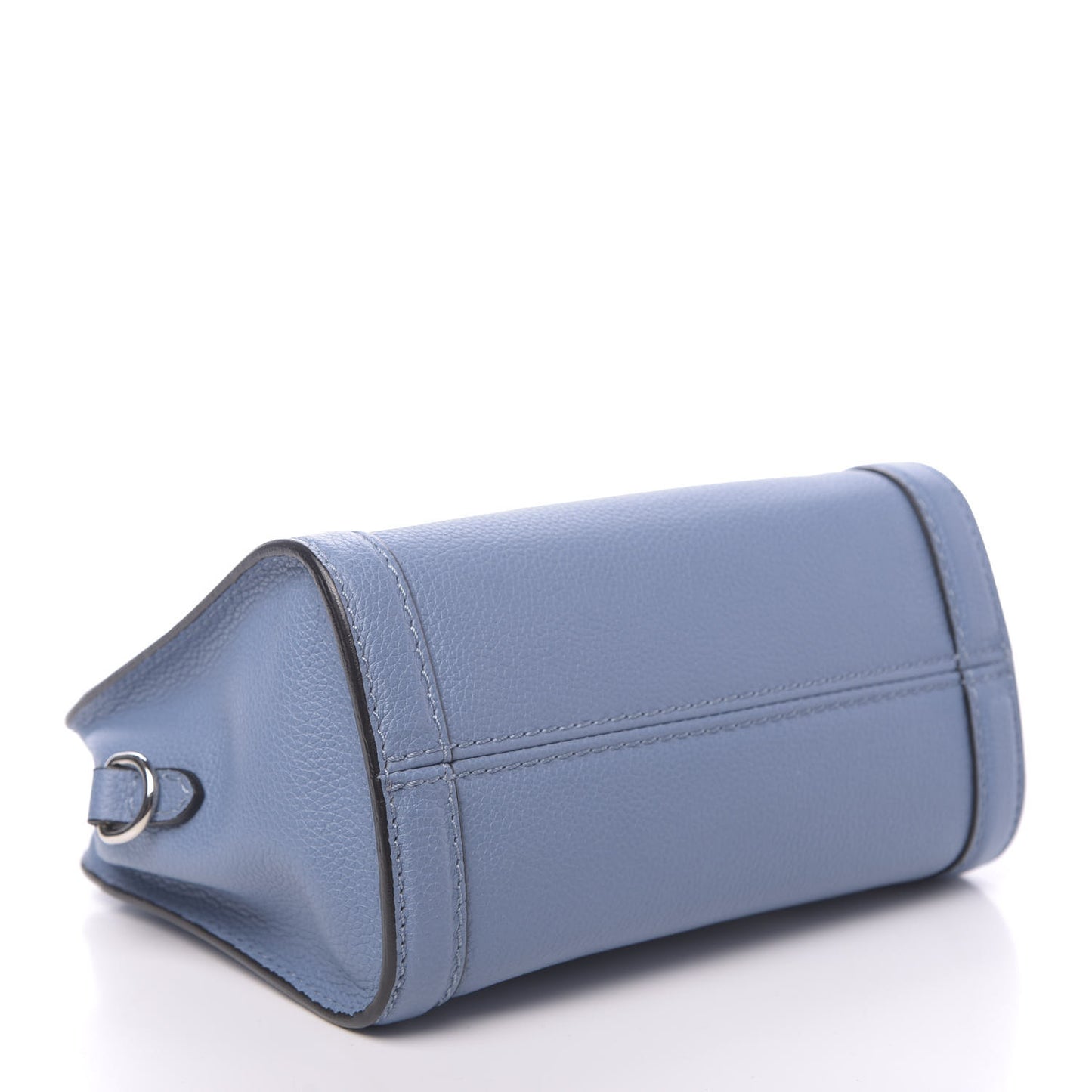 Pebbled Calfskin Mini Padlock Tote Light Blue