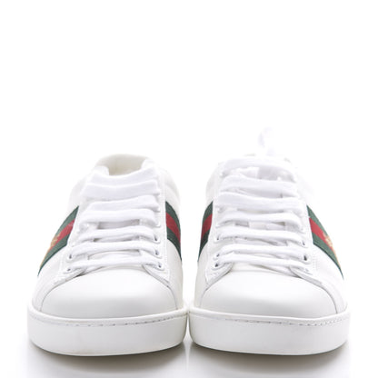 Gucci Calfskin Ayers Bee Embroidered Womens Ace Sneakers 37 White Green 2 of 7