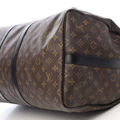 Louis Vuitton Monogram Macassar Keepall Bandouliere 55 9 of 10