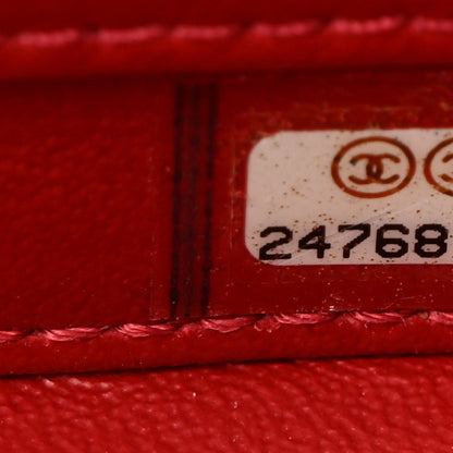 Chanel Caviar Quilted Small CC Filigree Vanity Case Red 7 of 11