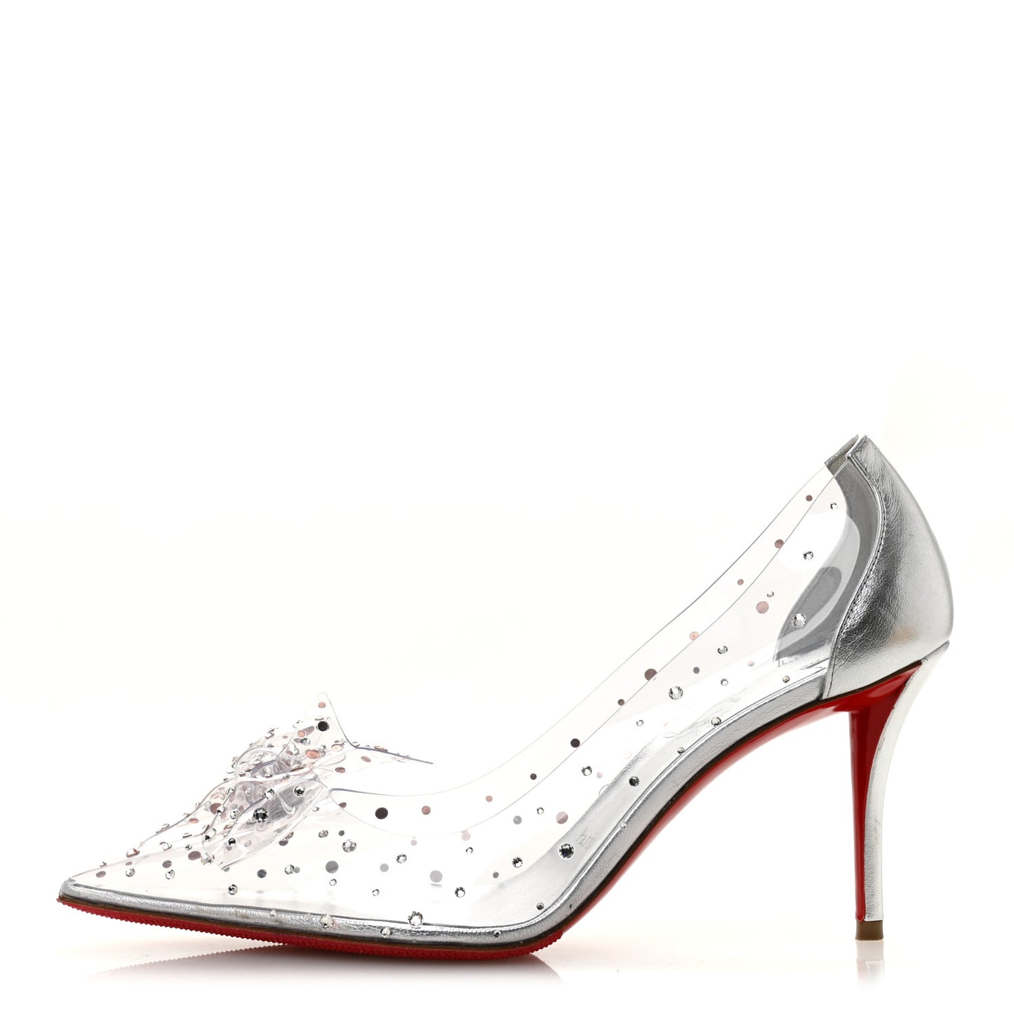 PVC Jelly Strass Nappa Laminata 80 Pumps 36.5 Crystal Silver