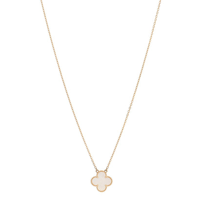 Van Cleef & Arpels 18K Yellow Gold Mother of Pearl Vintage Alhambra Pendant Necklace 1 of 5